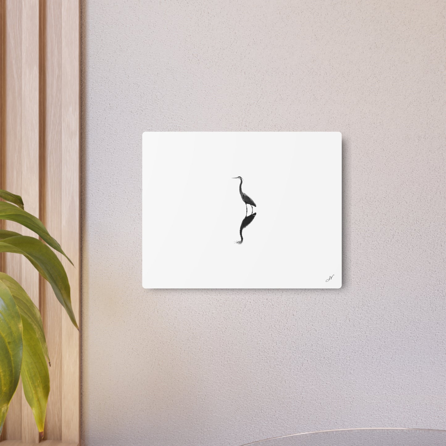 Heron Reflection | Metal Art Sign