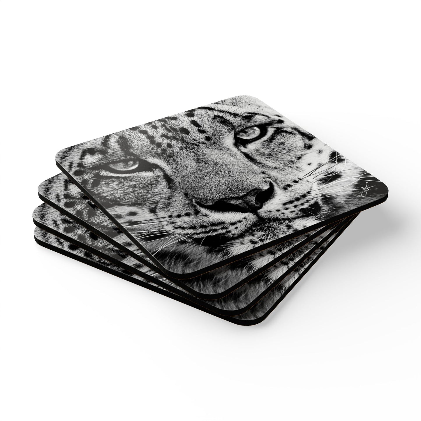 Snow Leopard Bundle (Coaster Set, Mug and T-Shirt)