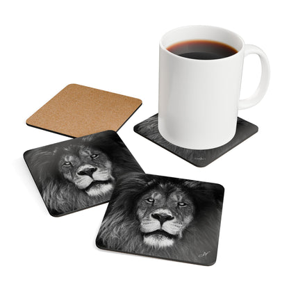 Lion | Corkwood Coaster Set (4 Piece)