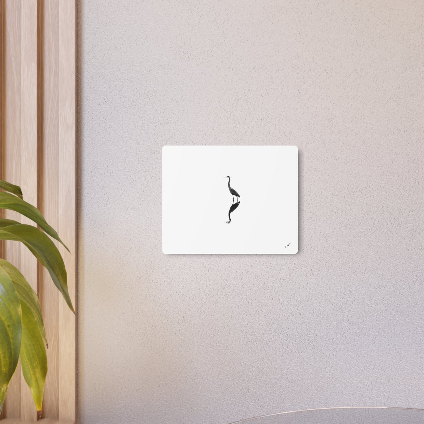 Heron Reflection | Metal Art Sign
