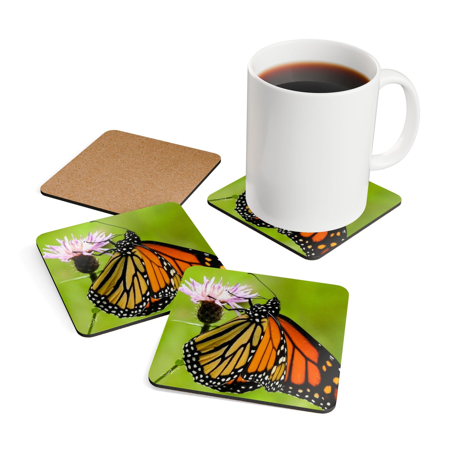 Butterfly | Corkwood Coaster Set (4 Piece)