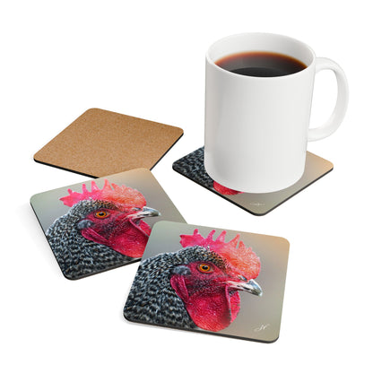 Rooster | Corkwood Coaster Set (4 Piece)