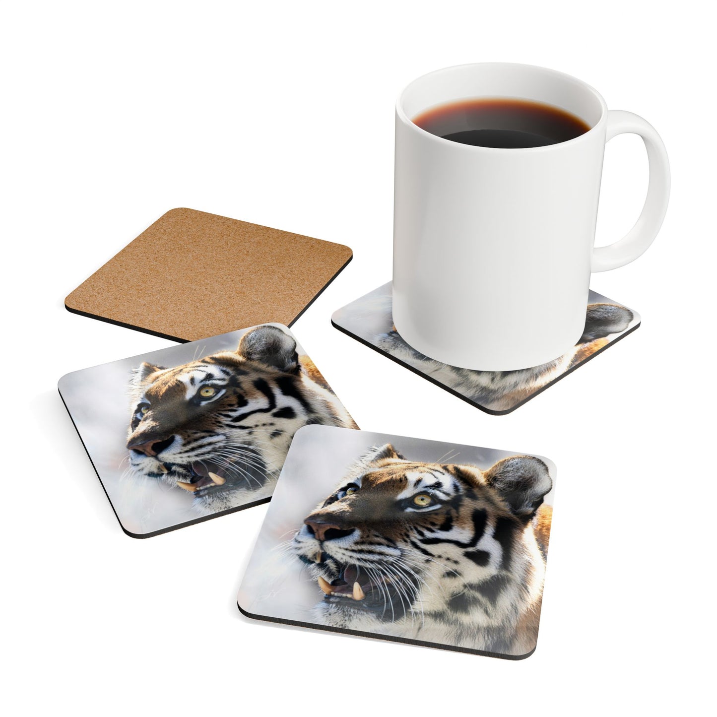 Tiger | Corkwood Coaster Set (4 Piece)