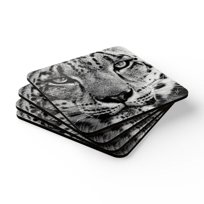 Snow Leopard Bundle (Coaster Set, Mug and T-Shirt)