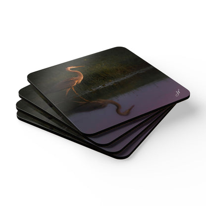 Blue Heron | Corkwood Coaster Set (4 Piece)