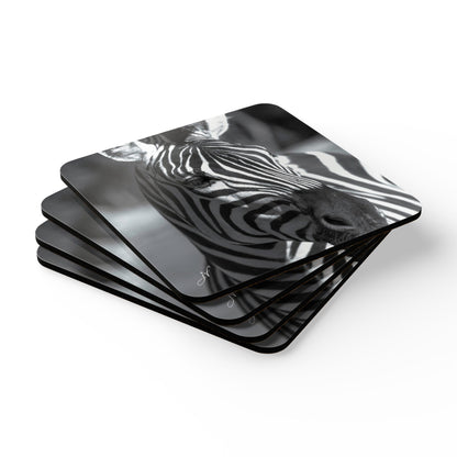 Zebra | Corkwood Coaster Set (4 Piece)