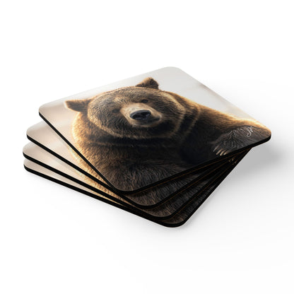 Bear | Corkwood Coaster Set (4 Piece)