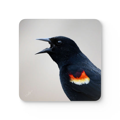 Red-Winged Blackbird | Corkwood Coaster Set (4 Piece)