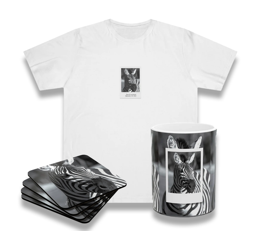 Zebra Bundle (Coaster Set, Mug and T-Shirt)